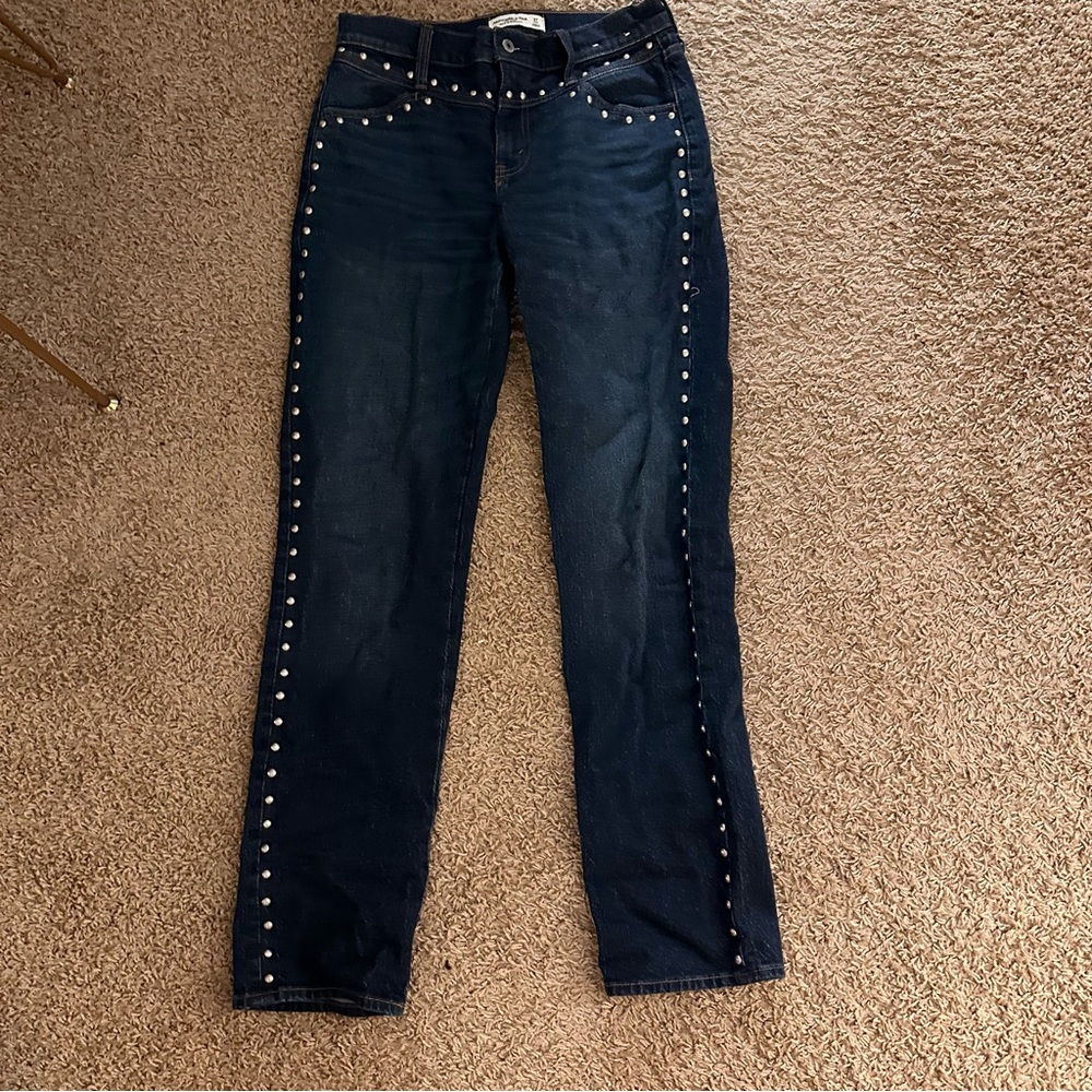 Mid rise straight studded jeans - Picture 5 of 7